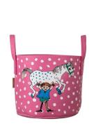 Storage Basket 30L Pippi And The Horse, Pink Home Kids Decor Storage S...