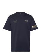 T-Shirt Tops T-shirts Short-sleeved Navy EA7