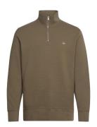 Texture Half-Zip Tops Sweat-shirts & Hoodies Sweat-shirts Khaki Green ...