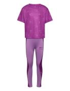 Ie-Dri-Fit Pant Set Sets Sets With Short-sleeved T-shirt Pink Nike