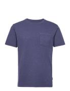 Outwashed Pocket Tee Tops T-shirts Short-sleeved Blue Sebago