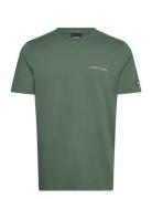 Embroidered T-Shirt Tops T-shirts Short-sleeved Khaki Green Lyle & Sco...