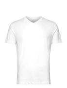 100% Cotton Slim-Fit V-Neck T-Shirt Tops T-shirts Short-sleeved White ...