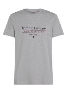 Hilfiger Center Stack Tee Tops T-shirts Short-sleeved Grey Tommy Hilfi...