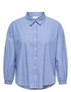 Cararja L/S Stripe Shirt Wvn Tops Shirts Long-sleeved Blue ONLY Carmak...