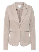 Ihkate Jacquard Bl4 Blazers Single Breasted Blazers Beige ICHI