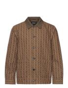 Cotton-Blend Jacquard Jacket Tops Overshirts Brown Scotch & Soda