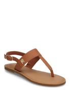 Leather Thong Sandal Flate Sandaler Brown Tommy Hilfiger