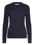 Barbour Hartland Crew Knitted Jumper Tops Knitwear Jumpers Navy Barbou...