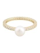 Rio Small Pearl Ring G/White Ring Smykker Gold SNÖ Of Sweden