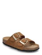 Women Slides Flate Sandaler Brown Tamaris