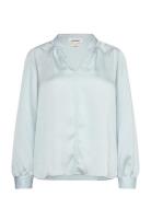 Slioana Blouse Ls Tops Blouses Long-sleeved Blue Soaked In Luxury